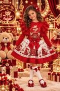 Ballerina bear red skirt set