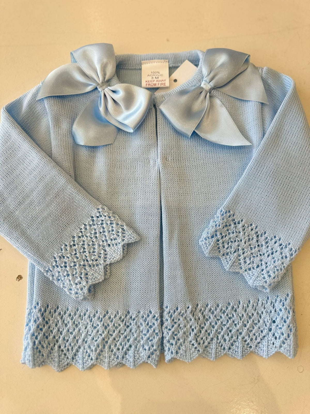 Baby blue bow cardigan
