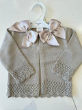 Beige bow cardigan