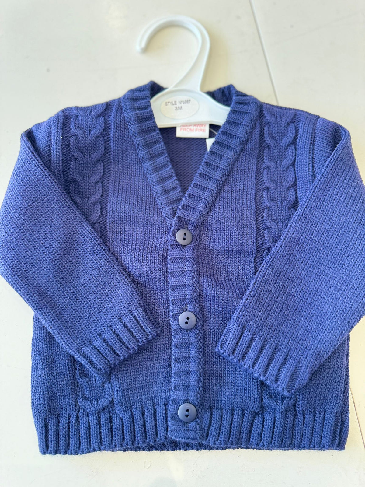 Boys navy cardigan