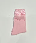 Baby pink bow sock